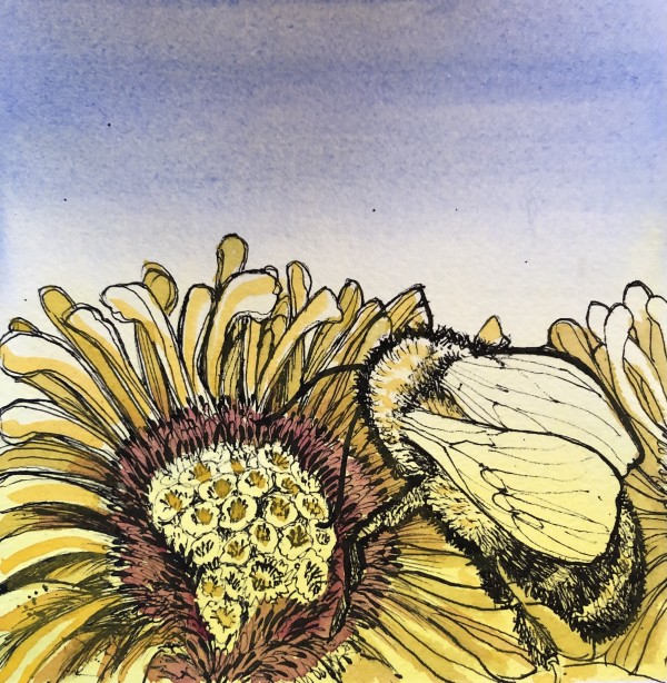 Bee Strong, Bee Good-Drawing A Day #76 by Helen R Klebesadel