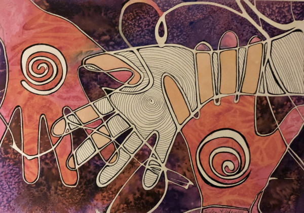 Hand Energy - Drawing a Day #56 by Helen R Klebesadel