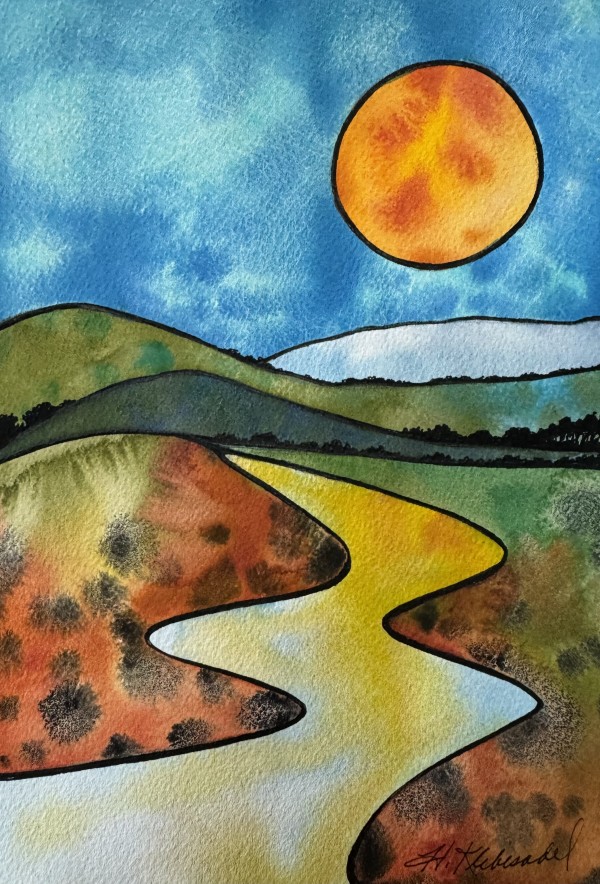 Landscape- Drawing a Day #222 by Helen R Klebesadel