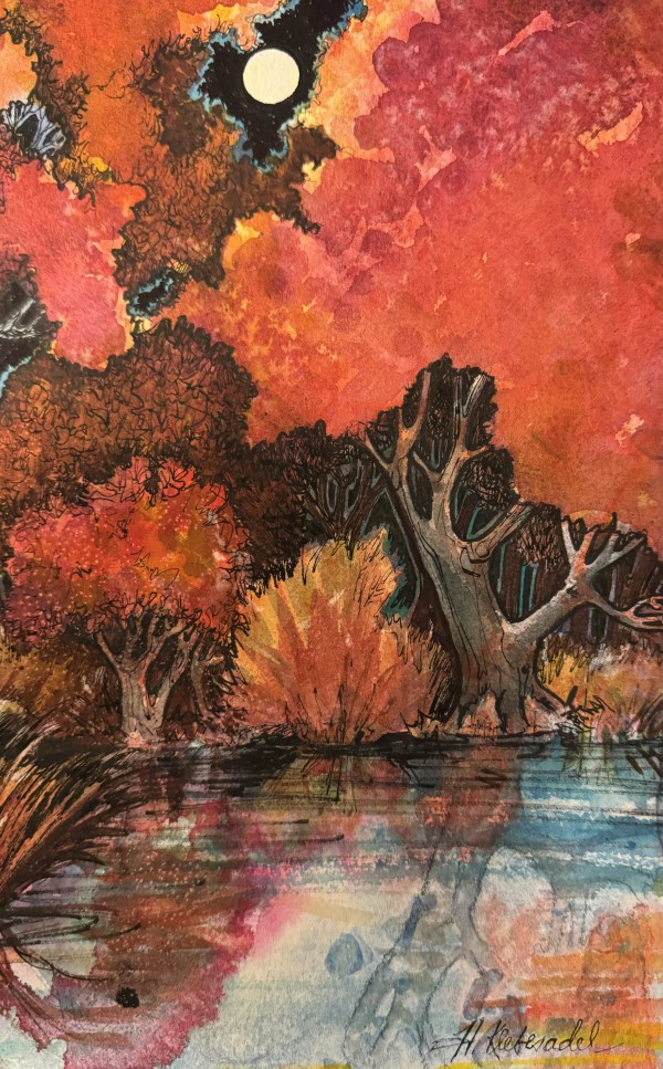 River View II - Drawing a Day #230 by Helen R Klebesadel