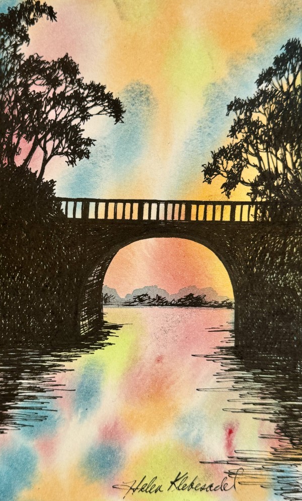 Bridge I - Drawing a Day #235 by Helen R Klebesadel