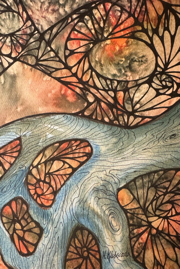 Roots and Webs III- Drawing a Day #254 by Helen R Klebesadel