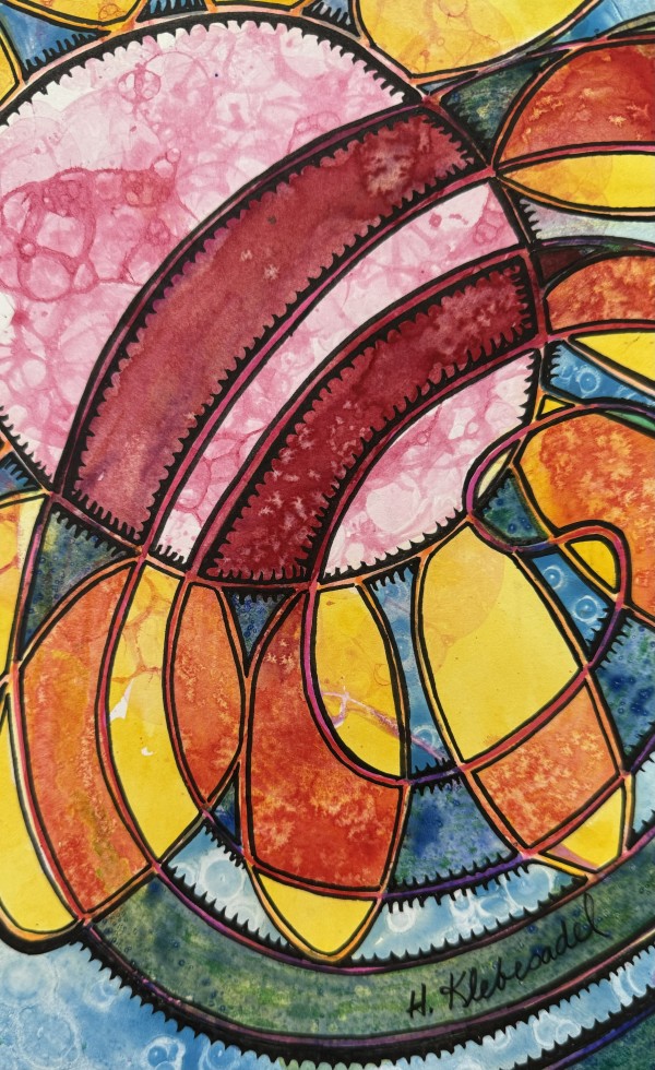 Sun Flower Spiral- Drawing a Day #258 by Helen R Klebesadel
