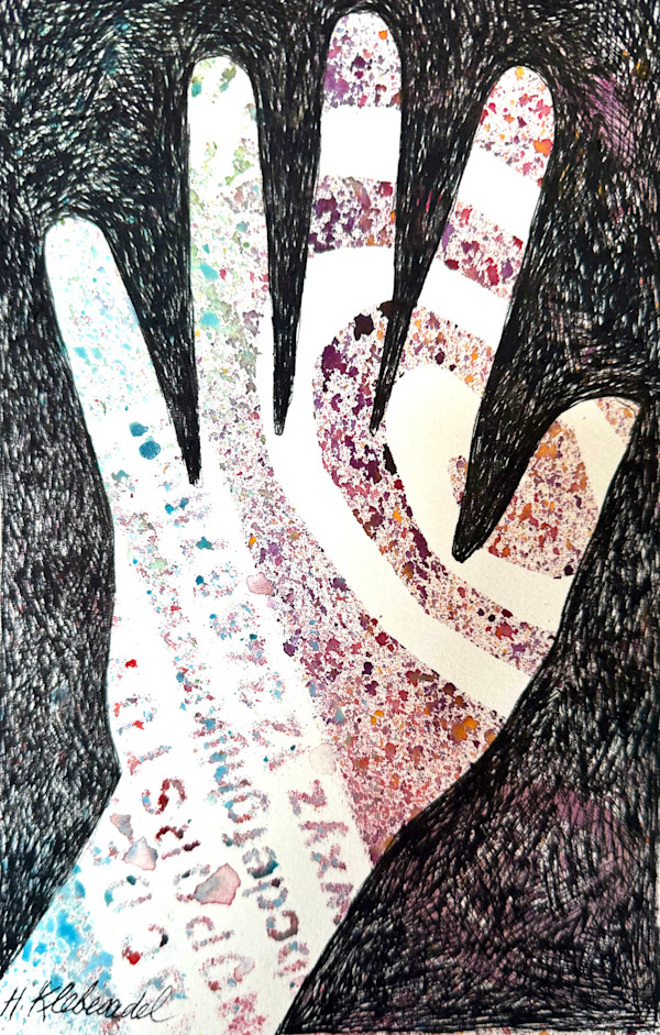 Helping Hand - Drawing a Day #273 by Helen R Klebesadel