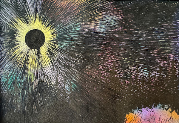 Total Eclipse - Drawing a Day #281 by Helen R Klebesadel
