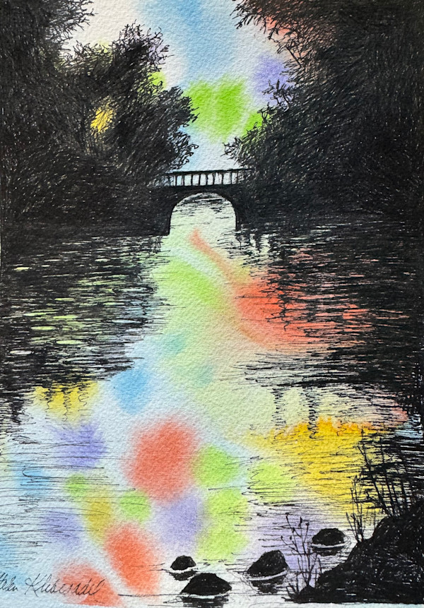Bridges III - Drawing a Day #285 by Helen R Klebesadel