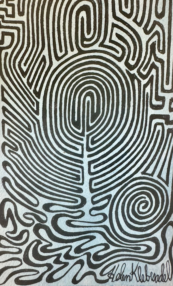 Raveling Labyrinth - Drawing a Day #299 by Helen R Klebesadel