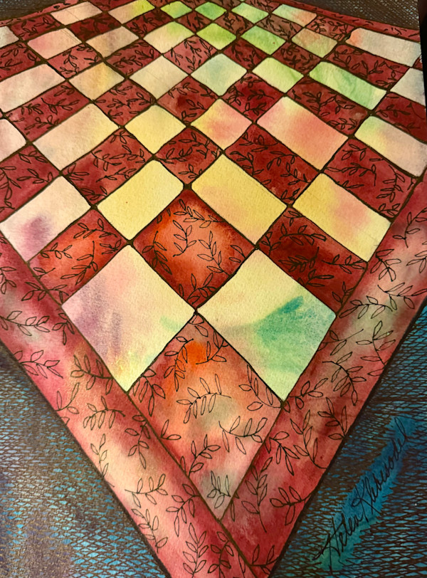 Ivy's Quilt- Drawing a Day #347 by Helen R Klebesadel