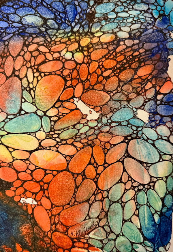Pebble Path- Drawing a Day #334 by Helen R Klebesadel