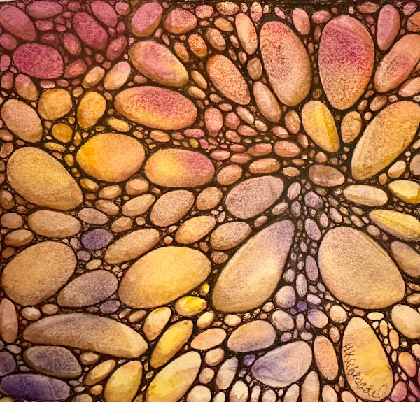 Skipping Stones- Drawing For Good #368 by Helen R Klebesadel