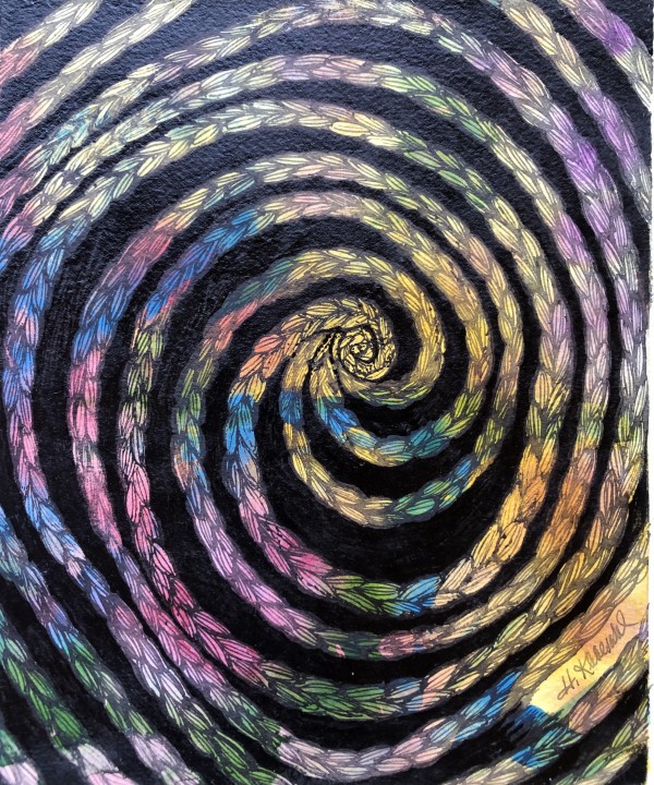 Spiral Braids - Drawing a Day #120 by Helen R Klebesadel