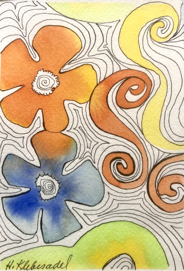 Flower Power I - Drawing a Day #171 by Helen R Klebesadel