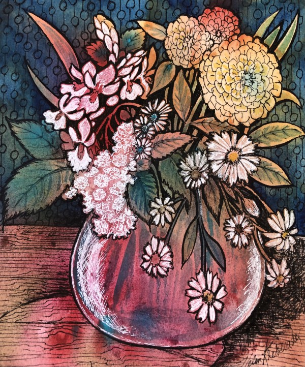 So Many Flowers! - Drawing a Day #160 by Helen R Klebesadel