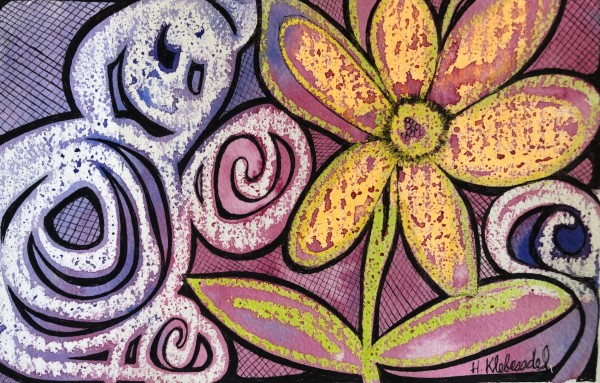 Flower Power II - Drawing A Day #161 by Helen R Klebesadel