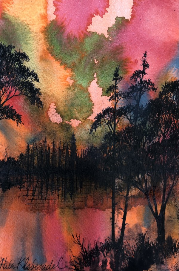 Dusk - Drawing a Day #180 by Helen R Klebesadel