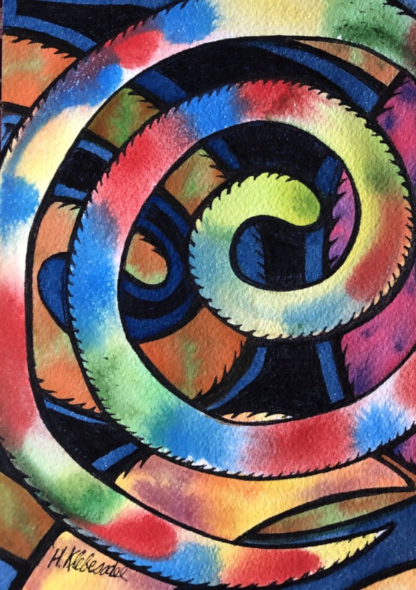 Spiral, Spiral, Spiral II- Drawing a day #189 by Helen R Klebesadel