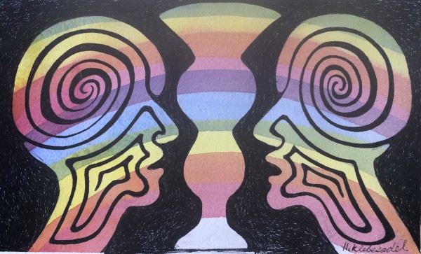 Meeting of the Minds - Drawing a Day #193 by Helen R Klebesadel