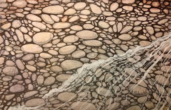 Lake Pebbles I- Drawing a Day #197 by Helen R Klebesadel