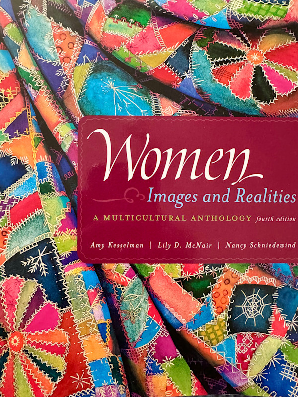 Original watercolor 'Maid of Beldlam' is on the cover of Women: Images & Realities, A Multicultural Anthology by Helen R Klebesadel
