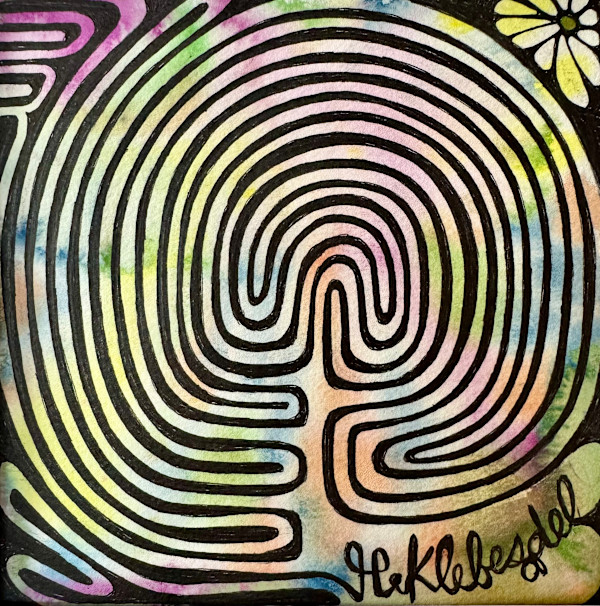 A Maze an original watercolor and ink by Helen R Klebesadel, Image 1.