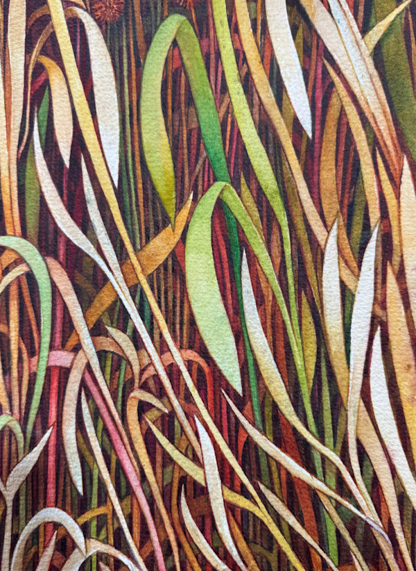 Autumn Prairie Grass VI an original watercolor by Helen R Klebesadel, Image 1.