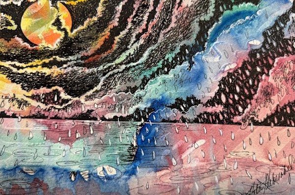 Night Storm- Drawing for Good by Helen R Klebesadel, Image 1.
