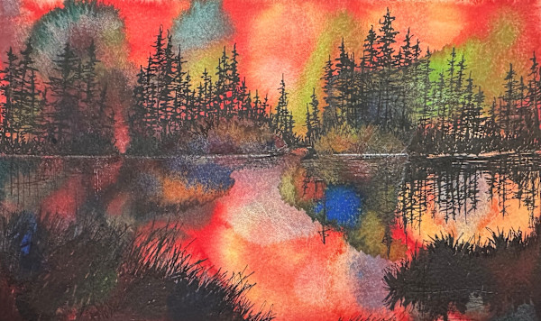 Orange Sky At Night....Drawing for Good by Helen R Klebesadel, Image 1.