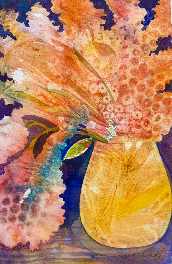 Blooms II an original watercolor by Helen R Klebesadel, Image 1.