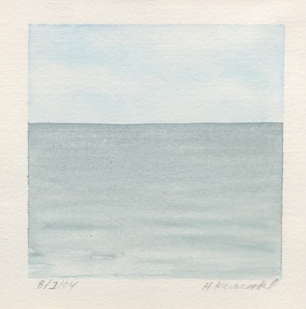 Lake Michigan Horizon X an original watercolor by Helen R Klebesadel