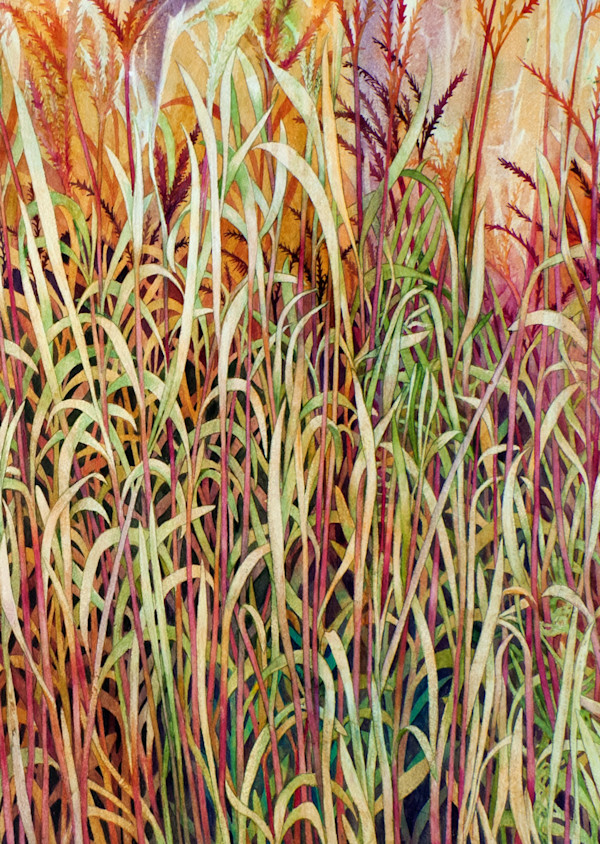 Greeting Card - Prairie Grasses (detail) by Helen R Klebesadel