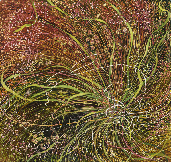 Pollinator Effect:  Prairie Dropseed and Friends I by Helen R Klebesadel