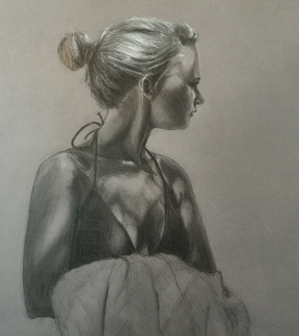 Figure in dappled sunlight by Heidi V Huck