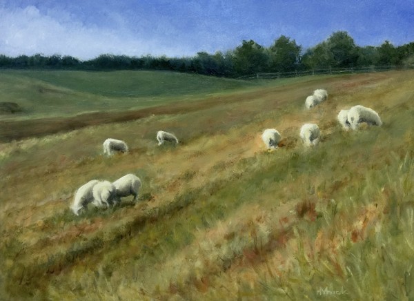 Grazing Sheep by Heidi V Huck