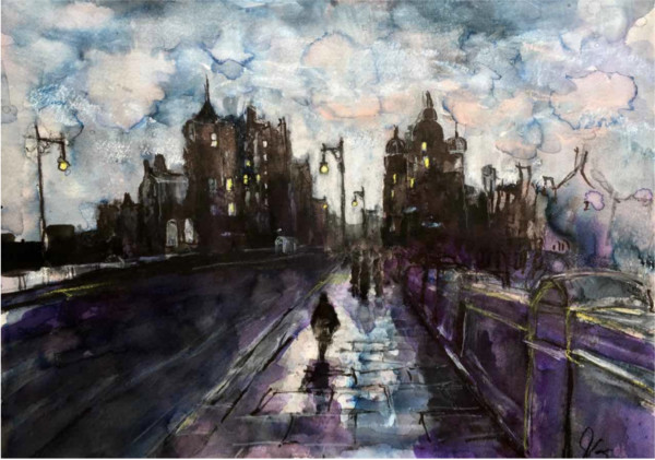 Rain on North Bridge by Julie Galante