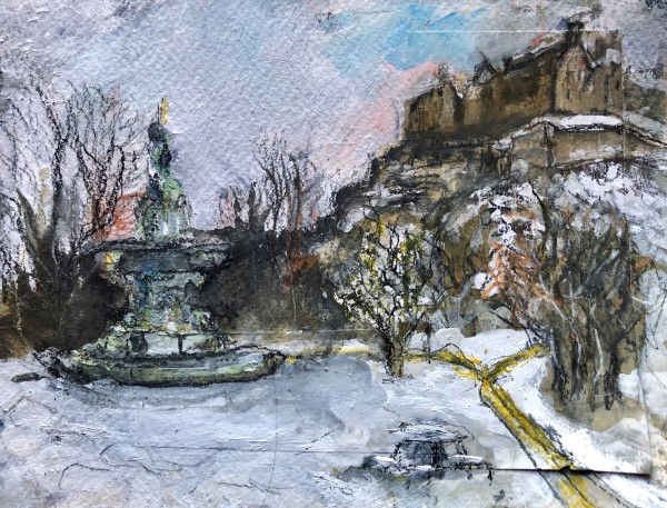 Edinburgh Castle in the snow by Julie Galante