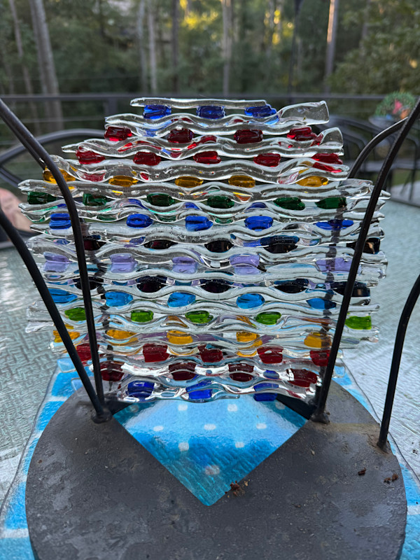 Rainbow Netted Glass Circle by Candice Treat Murphy, Image 2.