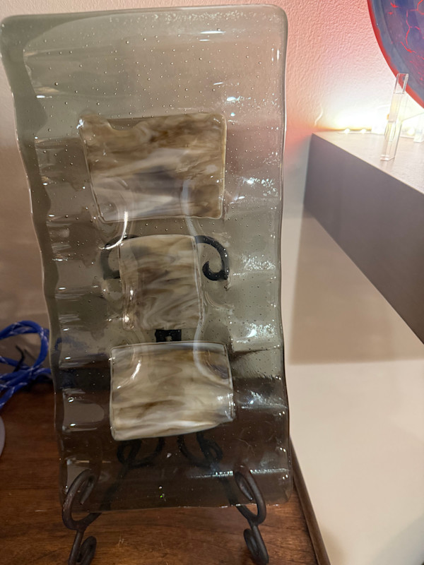 Wavy Grey and Tan Tray by Candice Treat Murphy