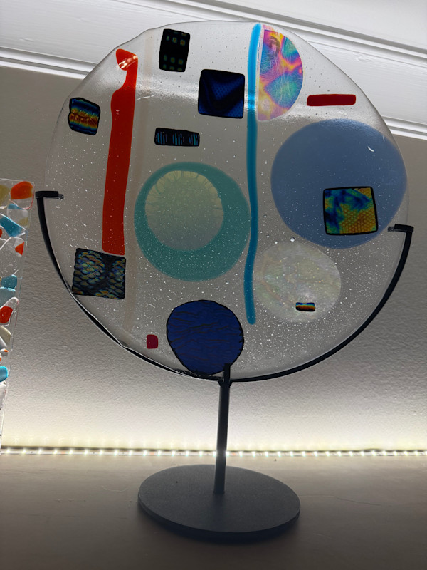 Abstract Dichroic and Iridescent Curved Circle by Candice Treat Murphy, Image 1.