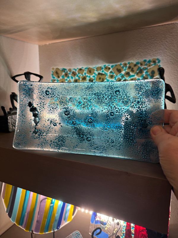 Turquoise Bubbles Sushi  Tray by Candice Treat Murphy