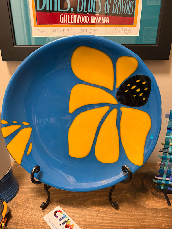 Egyptian Blue Bowl with Marigold Sunflower by Candice Treat Murphy, Image 2.