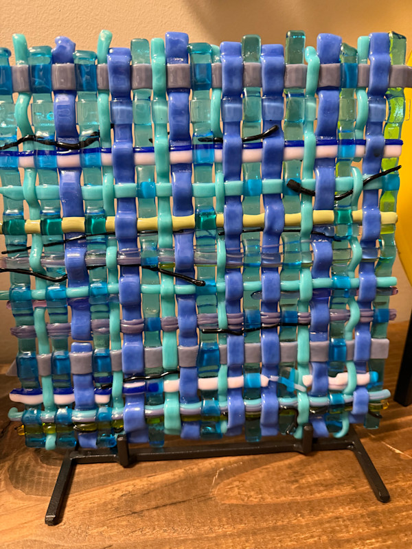 Woven Blues Greys and Turquoise by Candice Treat Murphy, Image 1.