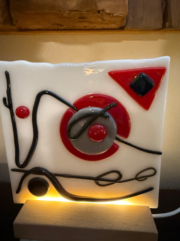 Red Black White Abstract by Candice Treat Murphy