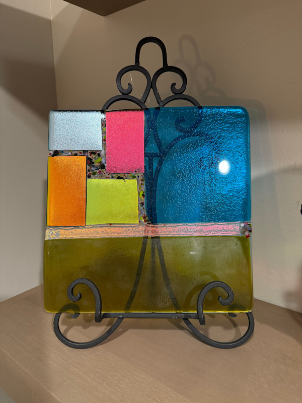 Dichroic and Iridescent Multi Color Block Square by Candice Treat Murphy