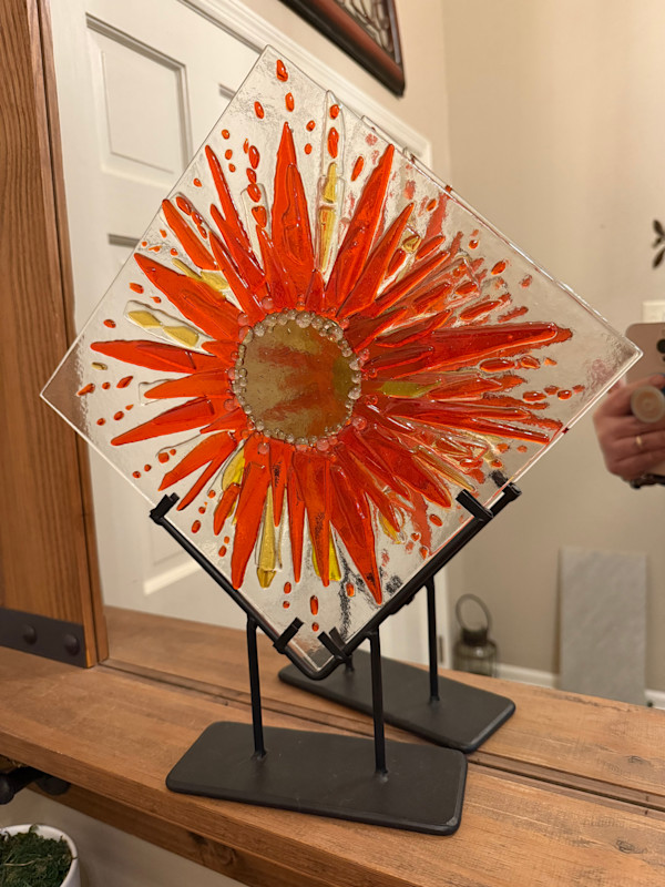 Orange, Gold, and Dichroic Sunburst by Candice Treat Murphy