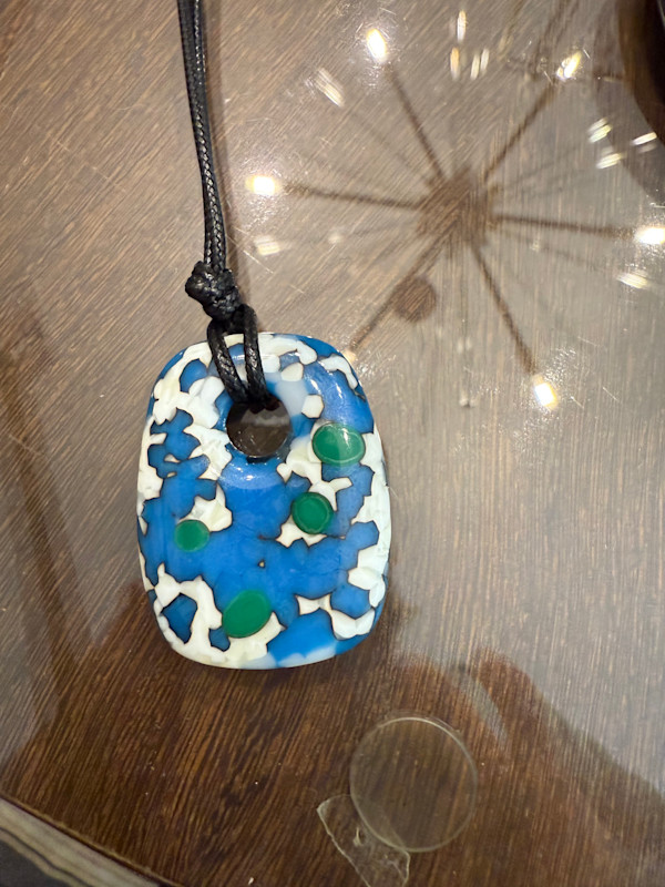 Egyptian Blue and Vanilla Necklace #5 by Candice Treat Murphy