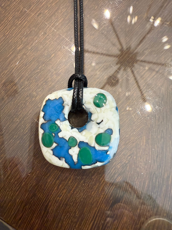 Egyptian Blue and Vanilla Necklace #4 by Candice Treat Murphy