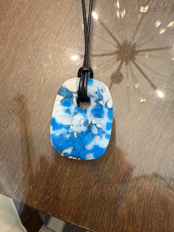 Egyptian Blue and Vanilla Necklace #3 by Candice Treat Murphy