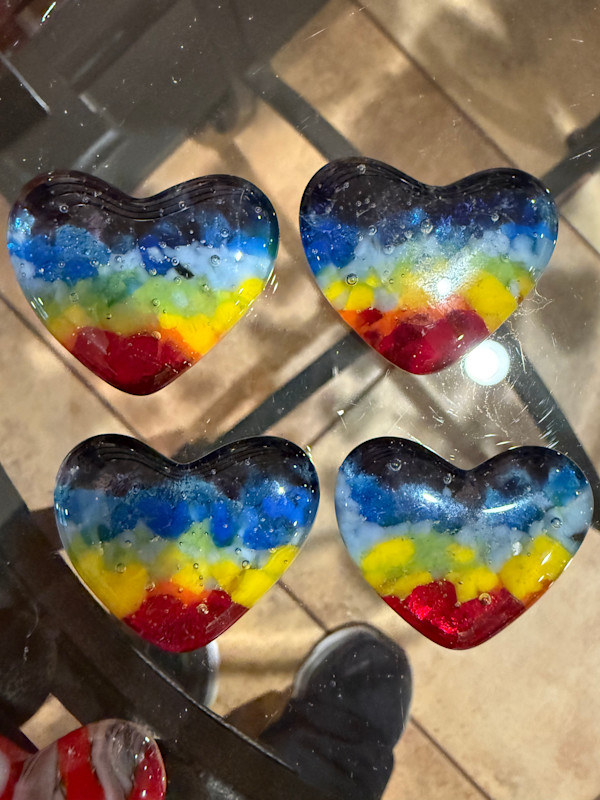 1.5” Tiny Pocket Heart Dark Rainbow #3 by Candice Treat Murphy, Image 1.