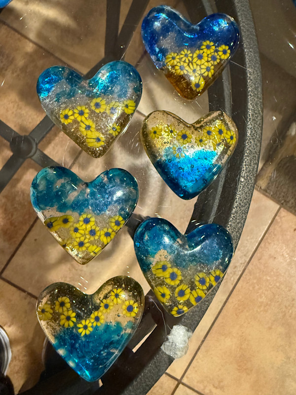 2" Ukraine Sunflower Pocket Heart #5 by Candice Treat Murphy, Image 1.