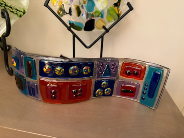 Modern Wave with Colorful Dots and Squares by Candice Treat Murphy